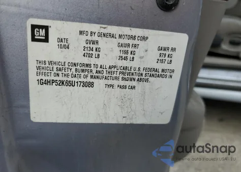 2005 Buick Lesabre Custom z USA, uszkodzony, nr VIN 1G4HP52K65U173088